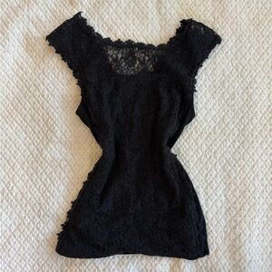 Express Elegant Black Lace Top